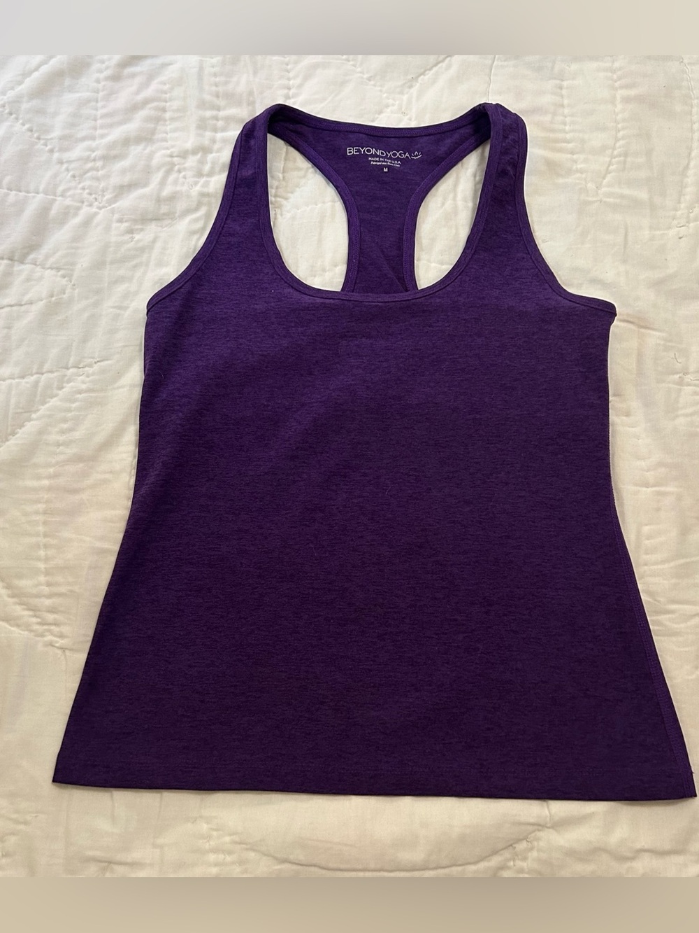 Beyond Yoga Racerback Tank Top with built in bra, purple size medium
